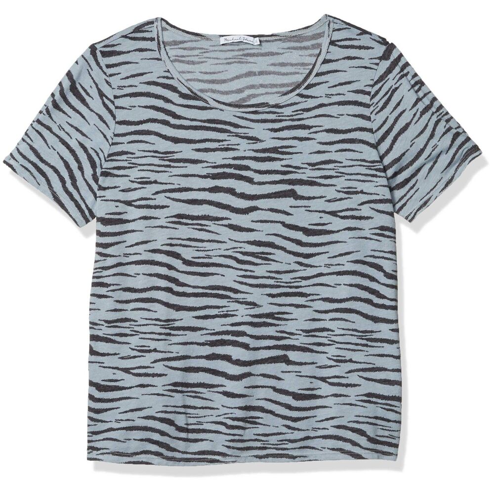Michael Stars Donna Crew Neck Tee  Lagos Zebra Print | Size OS